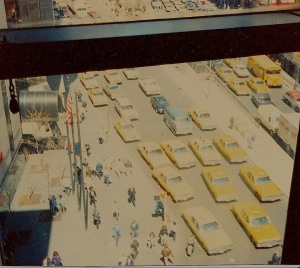 New York taxis from window 1989