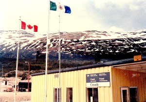 Yukon border with British Columbia,Canada