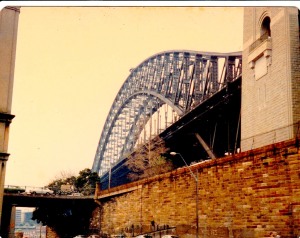 Sydney Harbour Bridge from below 1980